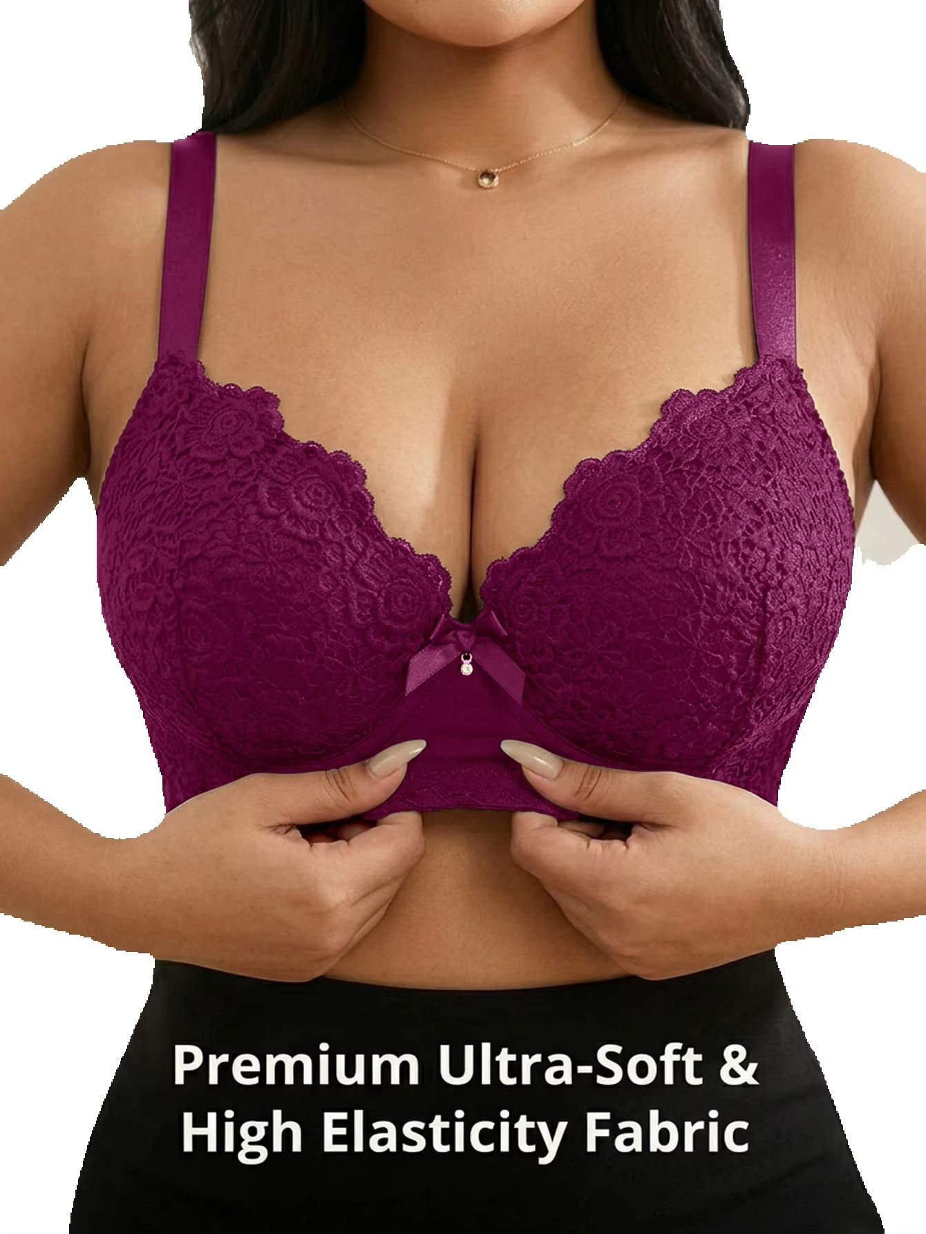 Kadın Büyük Beden Çiçek Desenl - Plunge Bra Push Up incelemesi ve fiyatı